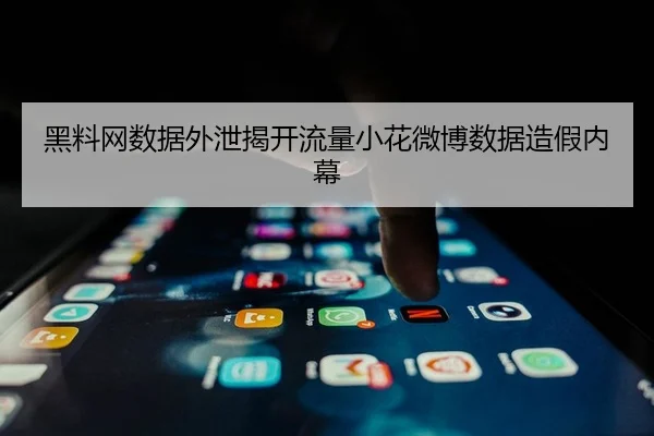 黑料网数据外泄揭开流量小花微博数据造假内幕